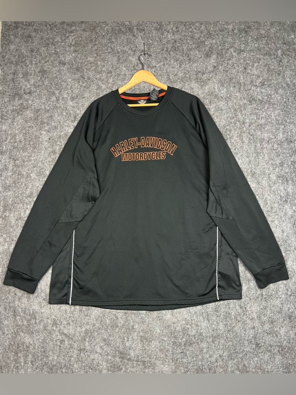Harley-Davidson Black Long Sleeve Performance Top with Orange Logo 3XL